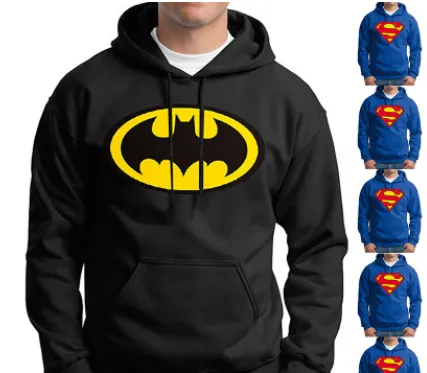 New autumn men's clothing Europe and the United States Superman printed hooded sweater coat
