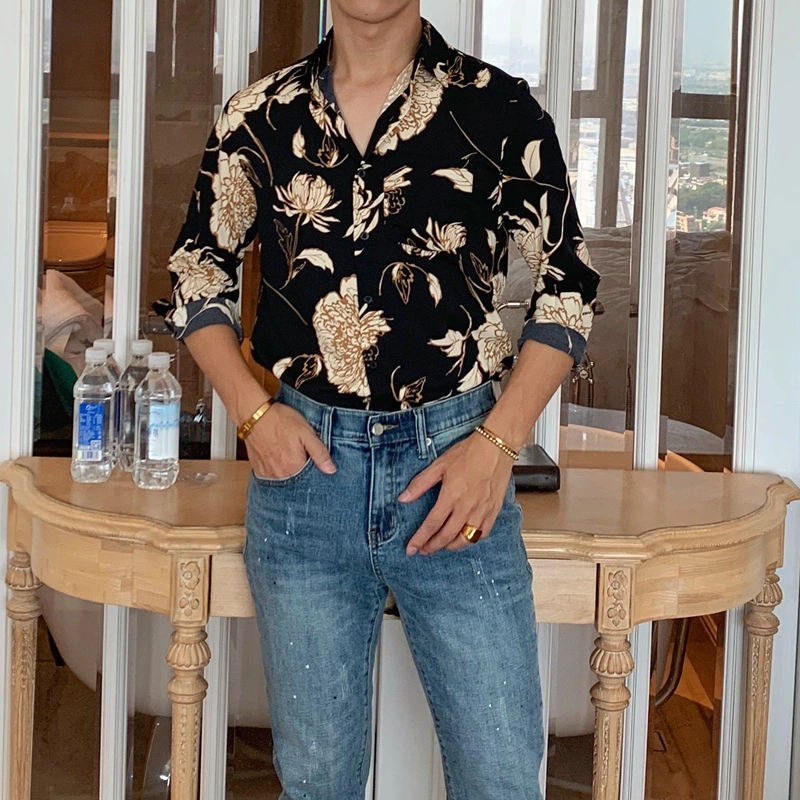 Fashion vintage flower shirt