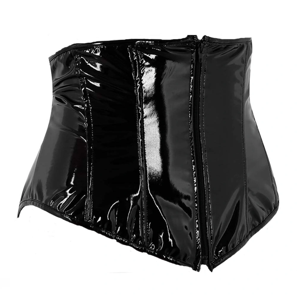 Sexy Short PU Leather Waist Clip Corset European and American Court Corset