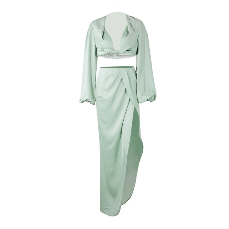 Half-length Skirt Suit Satin Nightclub Sexy Dress