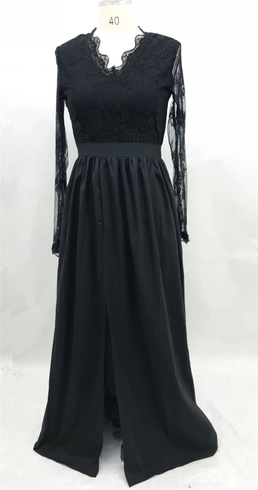 Sexy Deep V Lace Spring and Summer Fashion Evening Dress