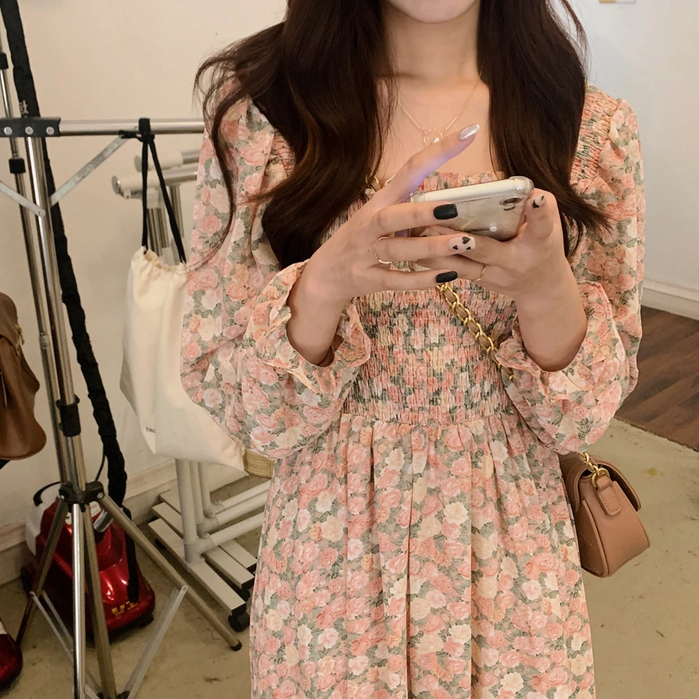 Mid-length Slim Chiffon Midi Skirt Dress