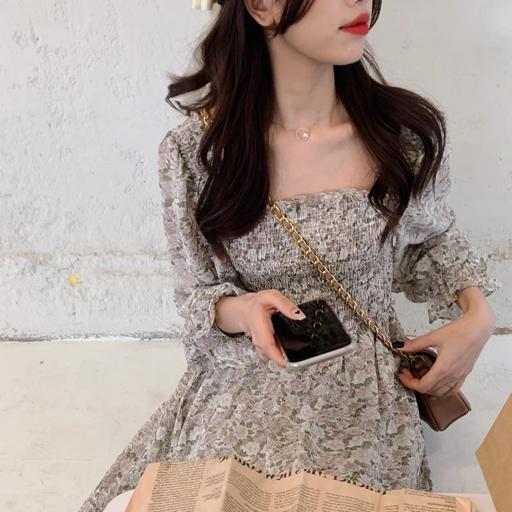 Mid-length Slim Chiffon Midi Skirt Dress