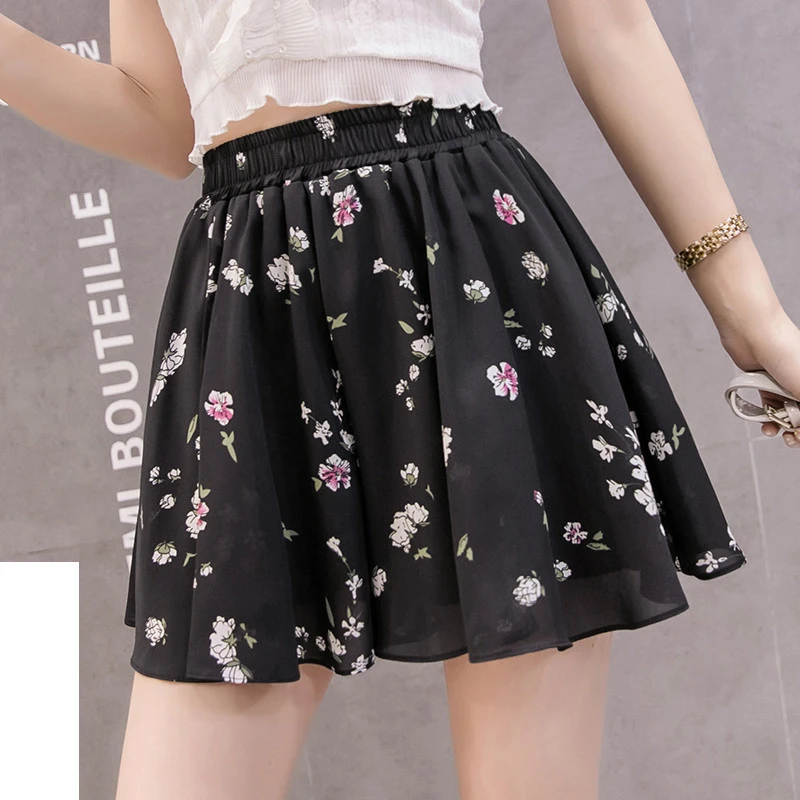 Chiffon Hakama Loose And Thin Culottes Casual High Waist Drape Thin Section Wide Legs