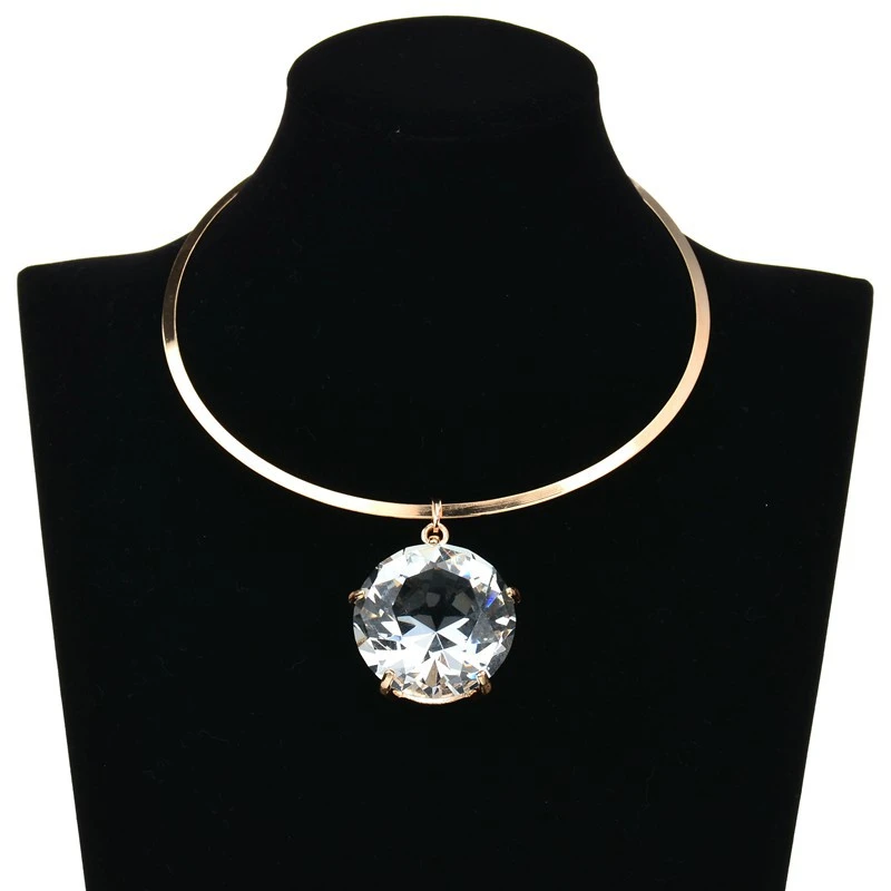 European and American jewelry large crystal pendant necklace