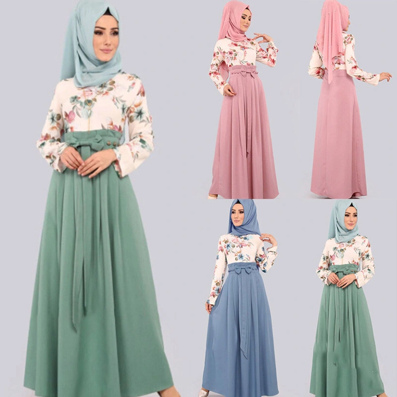 Printed Dress Long Skirt Loose Waist Pullover Skirt