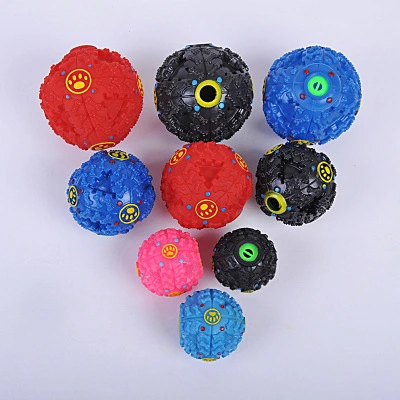 Pet Colour Snacks Leaking Food Ball Dog Molars Puzzle Strange Ball Missing Food Bite Sounding Toy Training Toy