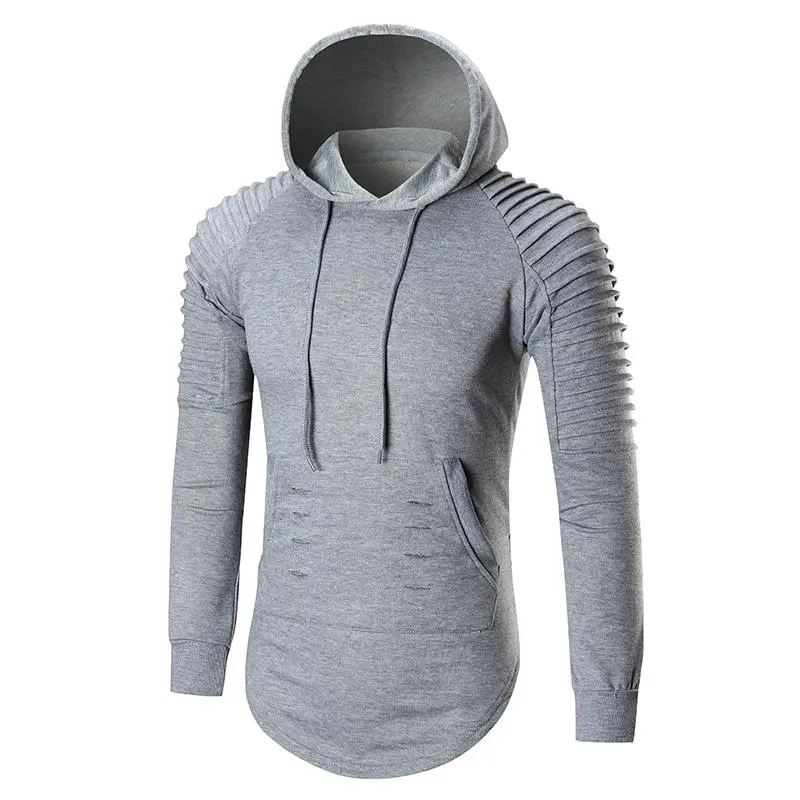 Personalized Plus Size Slim Casual Solid Color Hooded Sweater Men