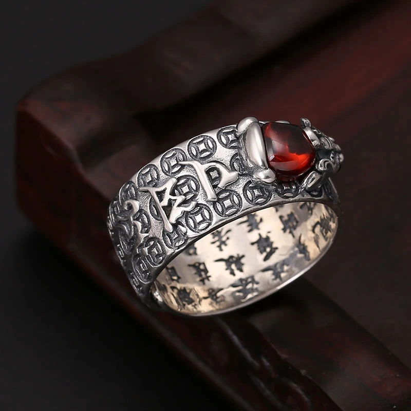 Mantra Ring Heart Sutra Pixiu Index Finger