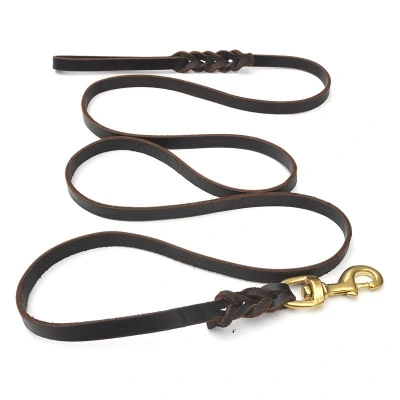 High-grade pet leather traction rope