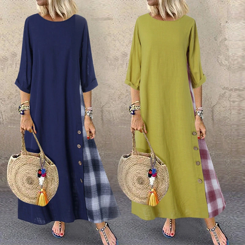 Plaid short-sleeved dress