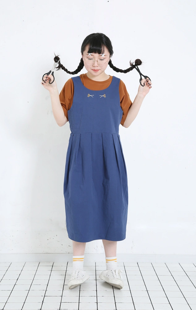 Scissors pattern vest skirt