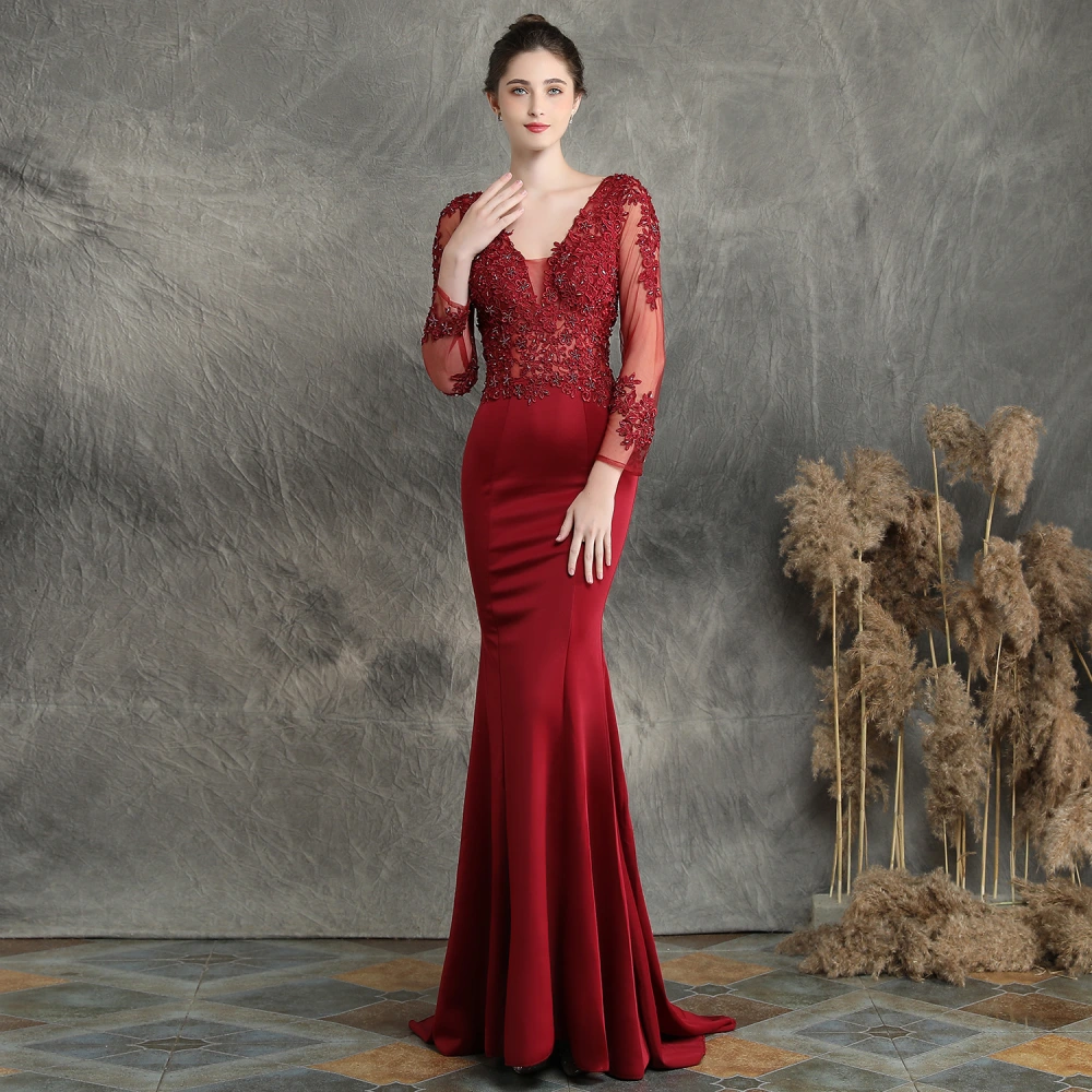 Long-sleeved fishtail skirt