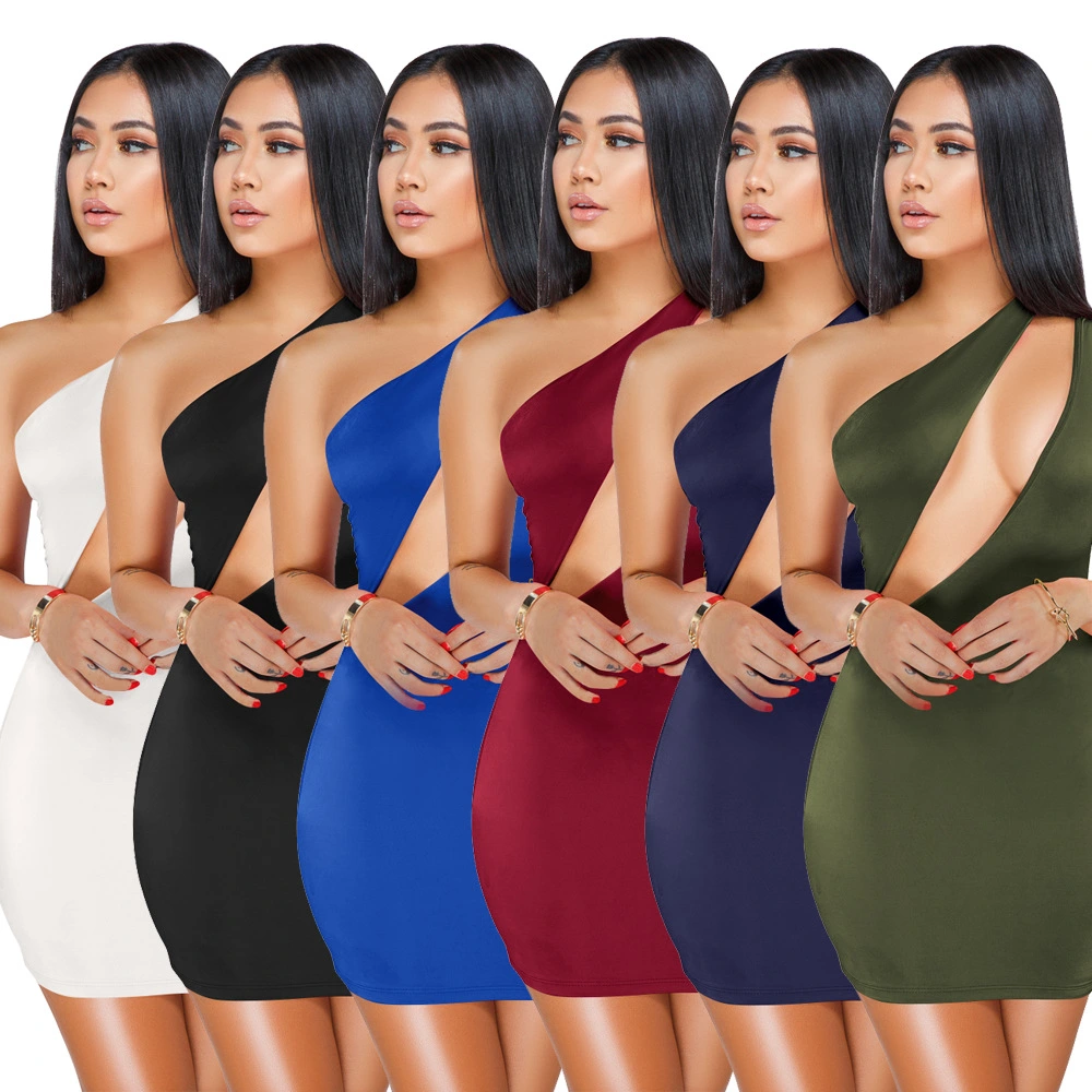 One-shoulder sexy dress