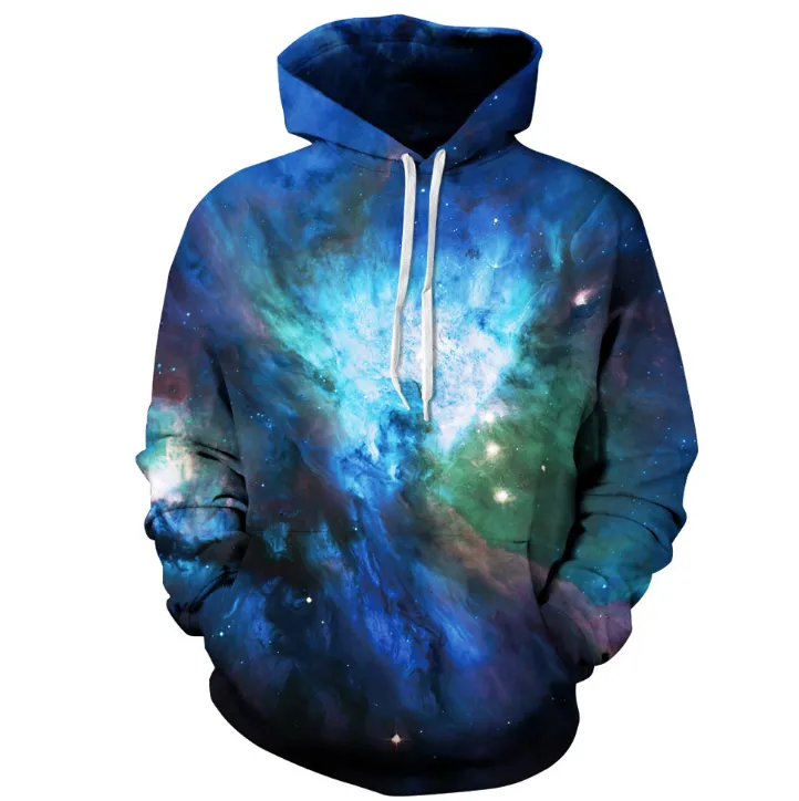 Teal Blue Galaxy Hoodie