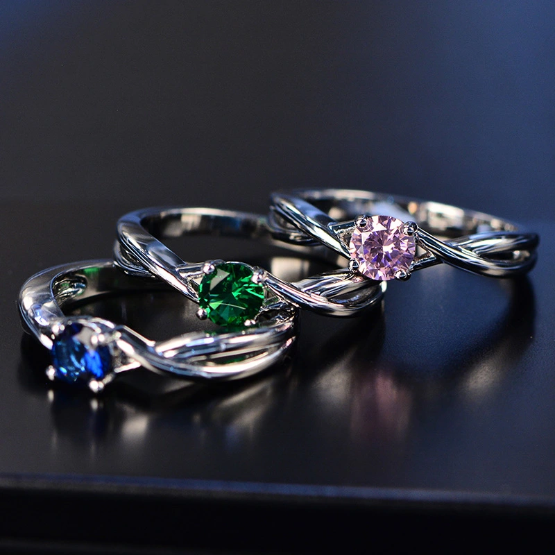 Rattan Hollow Color Diamond Ring
