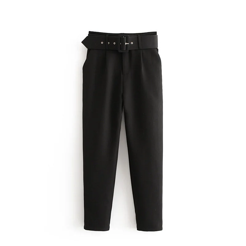Women's casual solid color trousers