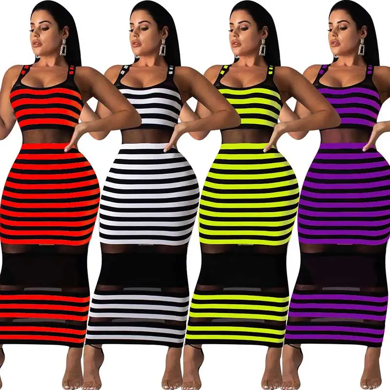 Mesh stitching dress