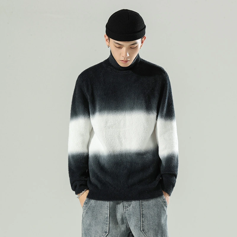 Base shirt high neck casual gradient sweater