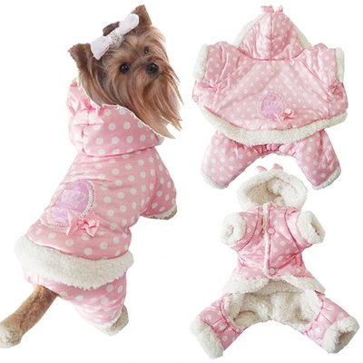 Polka Dot Cotton Jacket Dog Clothes Down Jacket