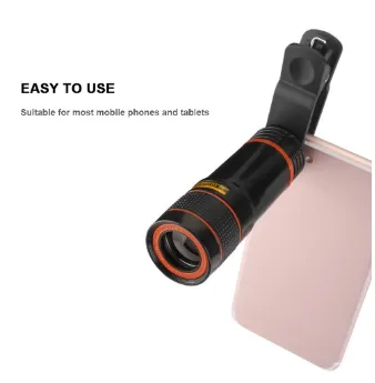 Compatible with Apple, 12X Optical Zoom Telescope Camera Lens High Clear Phone Telescope for iPhone 6 7 Samsung