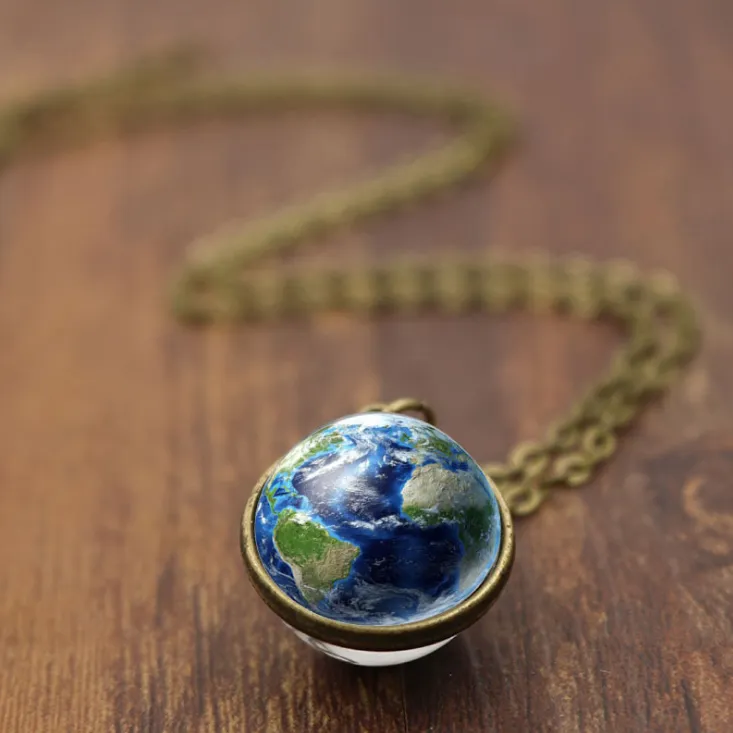 Double-sided earth necklace