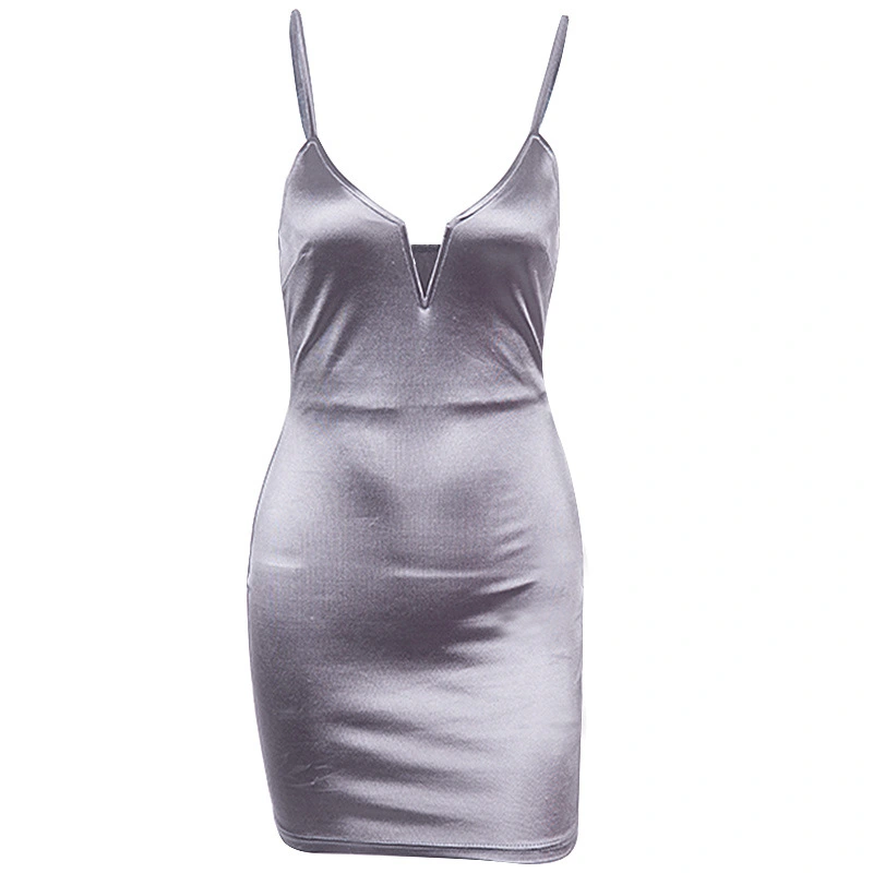 Deep V bag hip dress