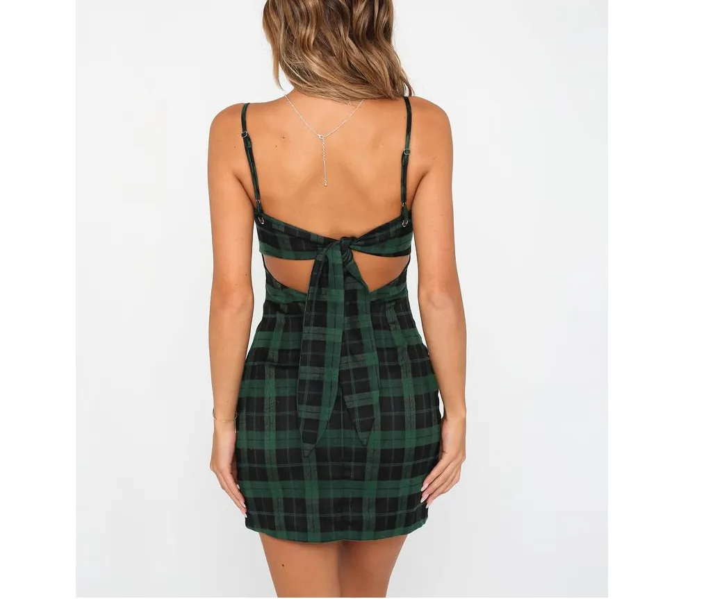 ERIKA GREEN PLAID DRESS
