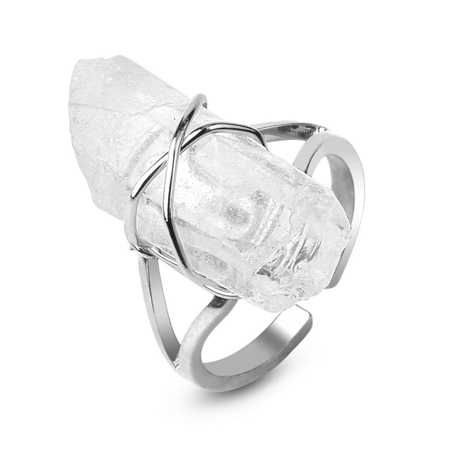Twisted white crystal ring