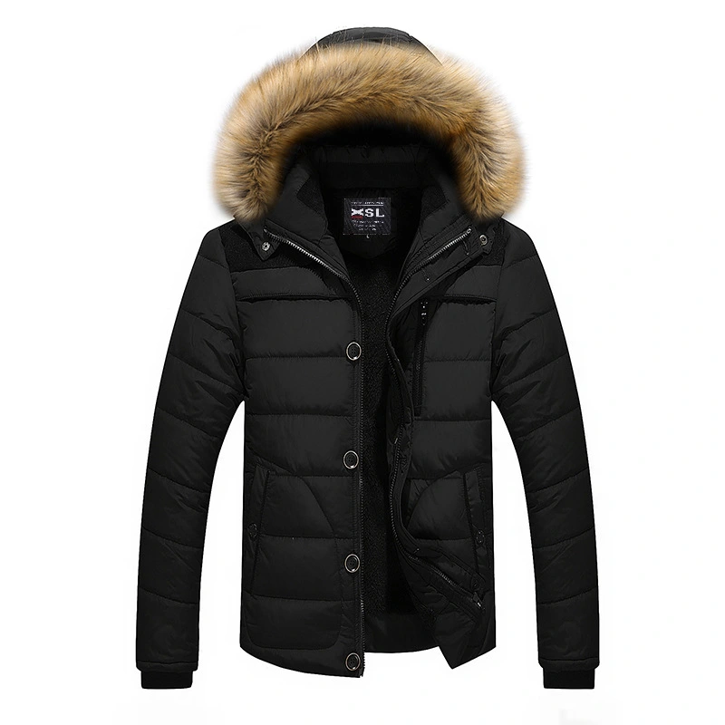 Casual scorpion fur collar warm cotton padded plus velvet warm cotton coat