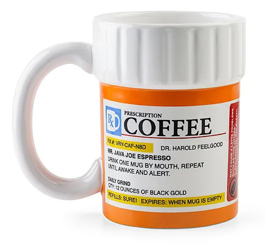 Creative Prescription Coffee Mug Ceramic Cup Milk Mug Water Drinking Cups Funny Gift for the Caffeine Lover