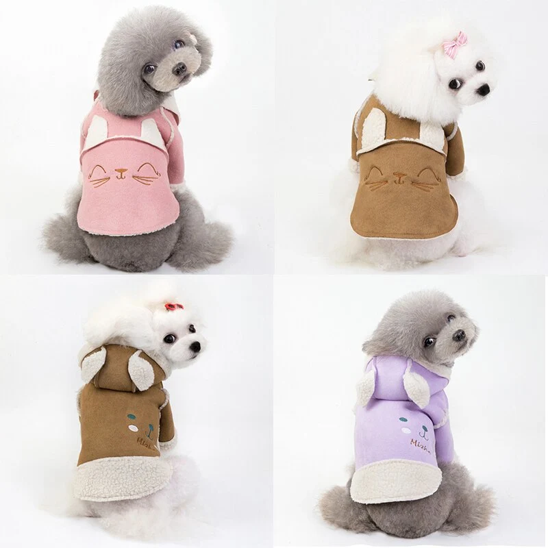 Cute Dog Clothes Cat Clothes Teddy Clothes Deerskin Velvet Lapel Jacket