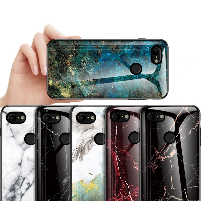 Marble tempered glass phone case