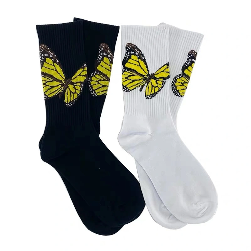 Angel Pure Cotton Black And White Tube Street Fashion Socks