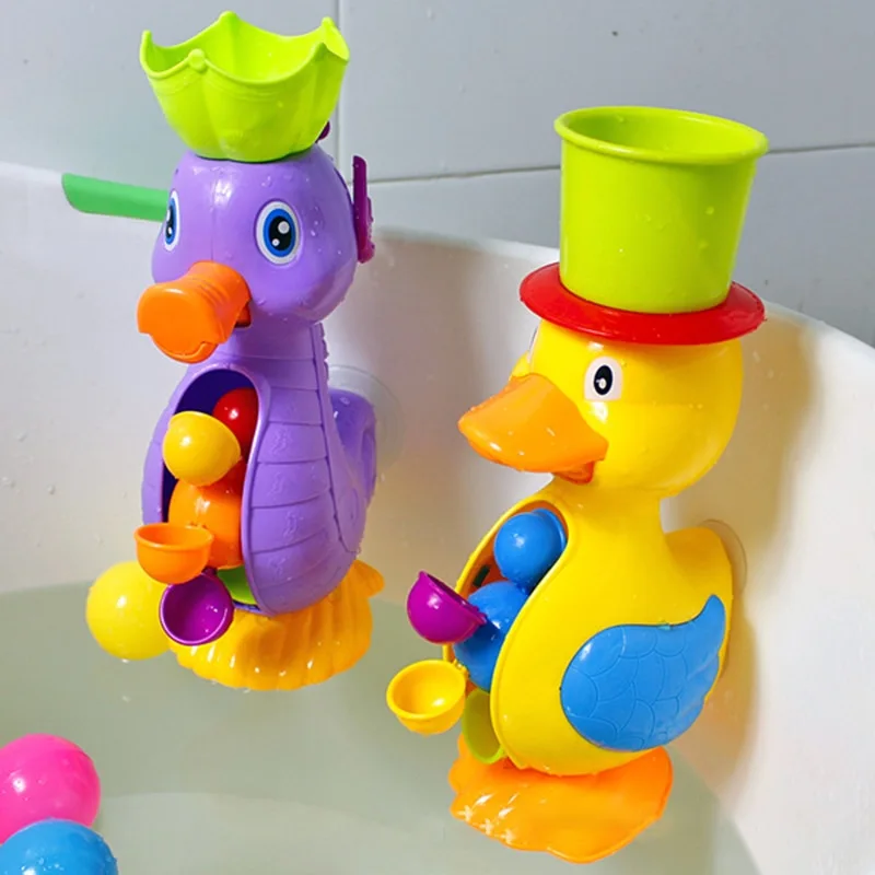 Bath toy duck waterwheel