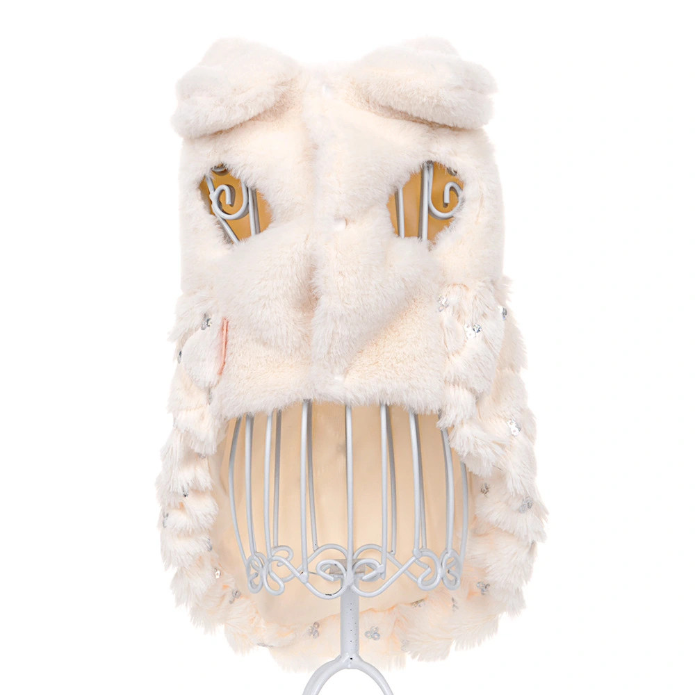 Elegant bow plush coat dog clothes Bomei Teddy clothes spring and autumn wear breathable pet clothes