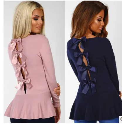 Bow long sleeve blouse