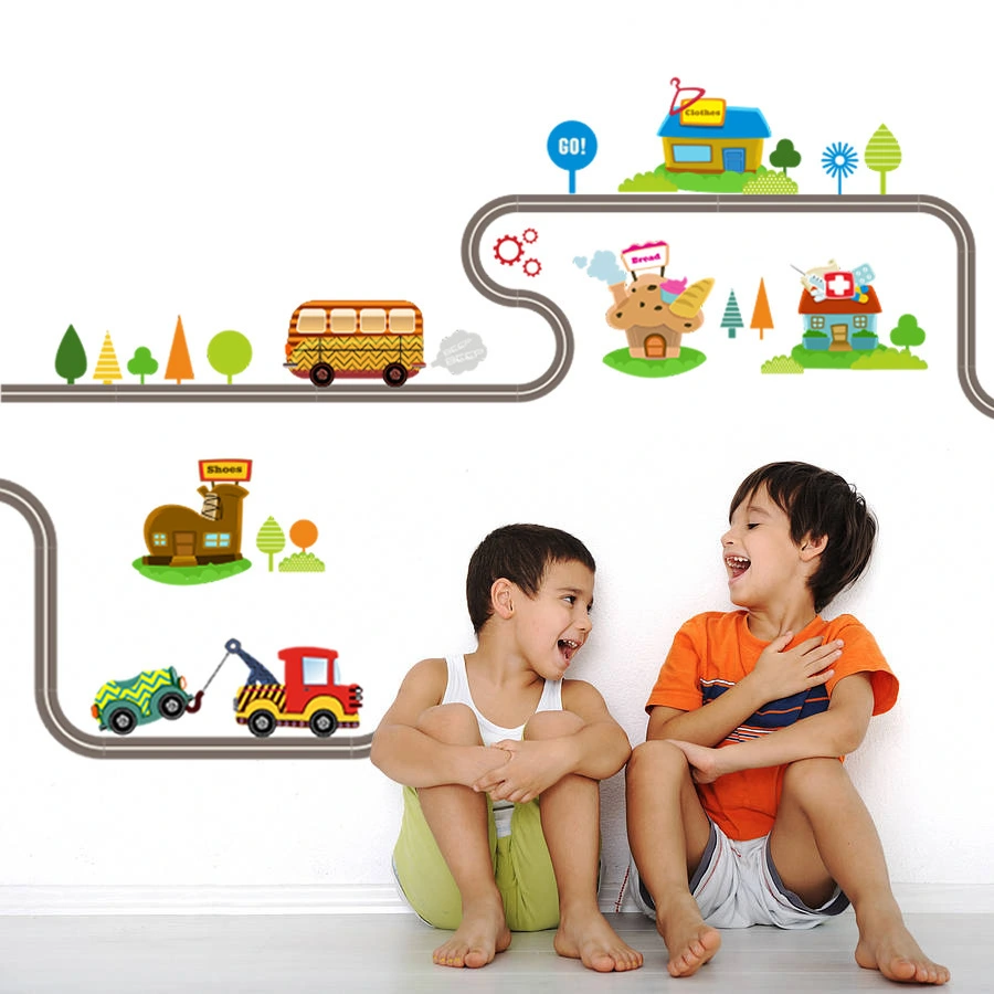 Bedroom Wall Decoration Sticker Wallpaper Cartoon Car