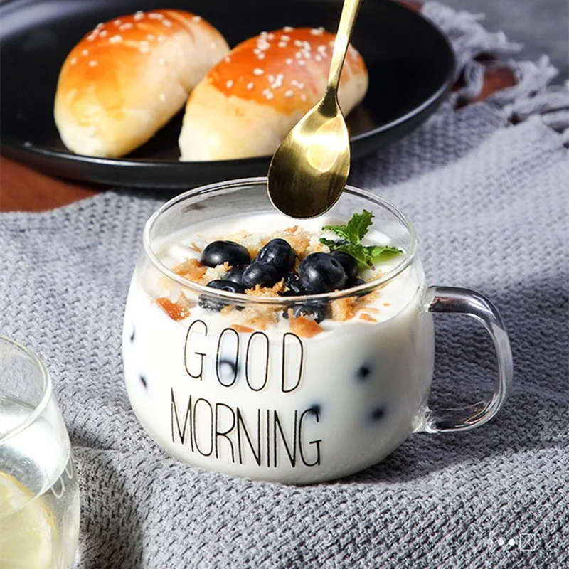 Pyrex Glass With Put Milk Breakfast Cup