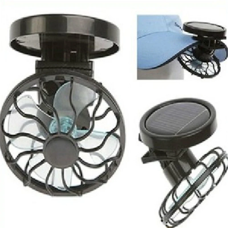 Small solar fan with clip