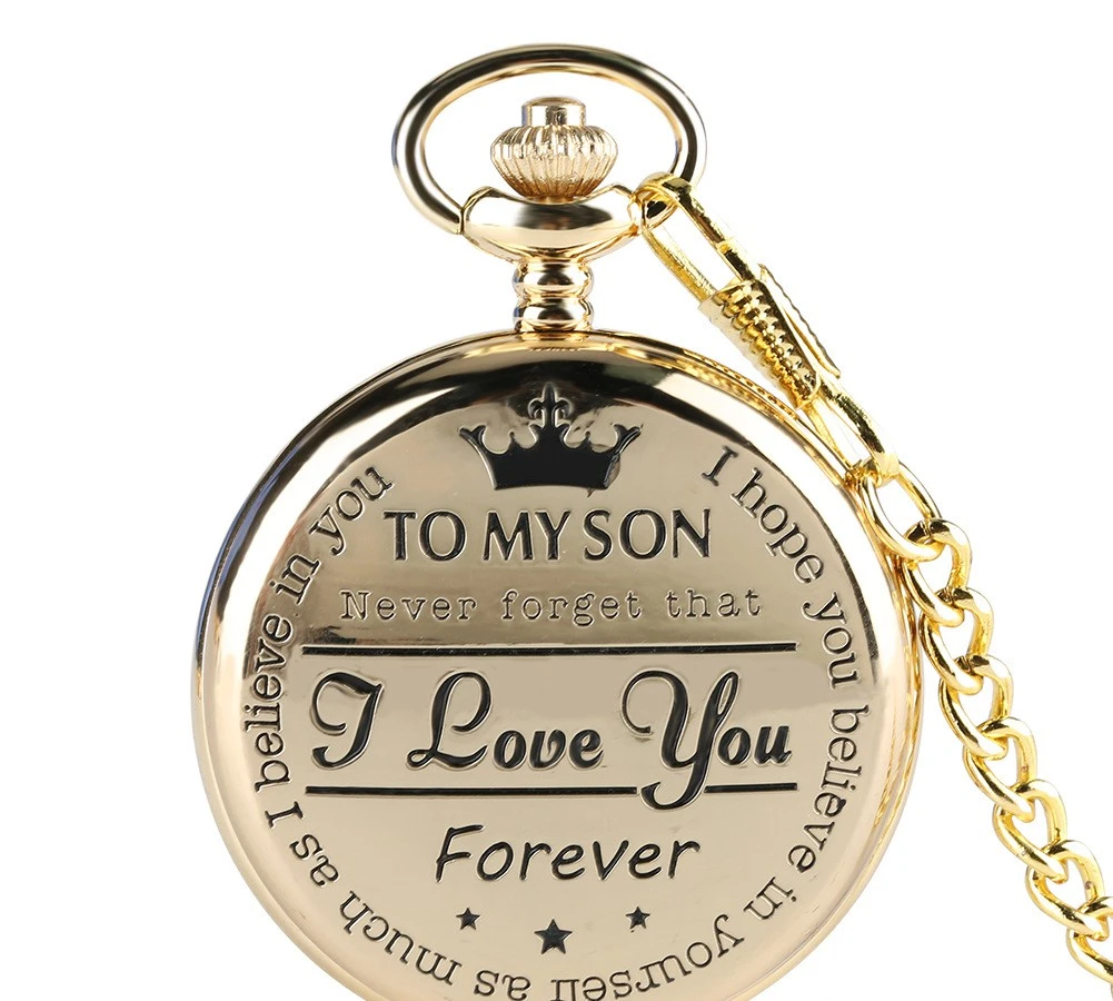 "I LOVE YOU FOREVER" POCKET CHAIN WATCH