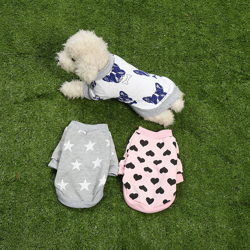 Dog Hoodies Pink Heart Cute Puppy Clothes