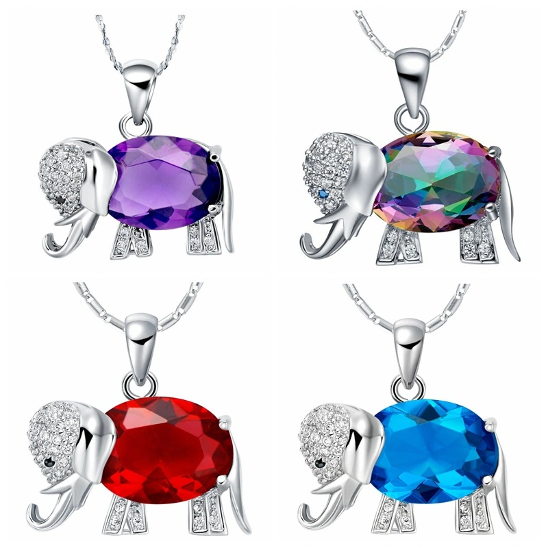 Crystal elephant pendant