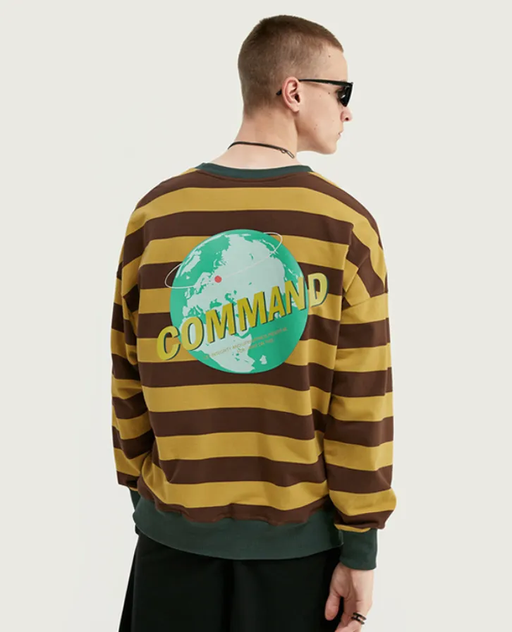 Printed Men's Striped Long Sleeve T-Shirt