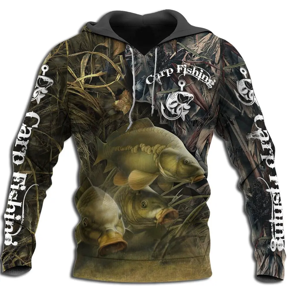 Fashionable Men's Hooded Cool Carp 3D Printing Harajuku Sweatshirt