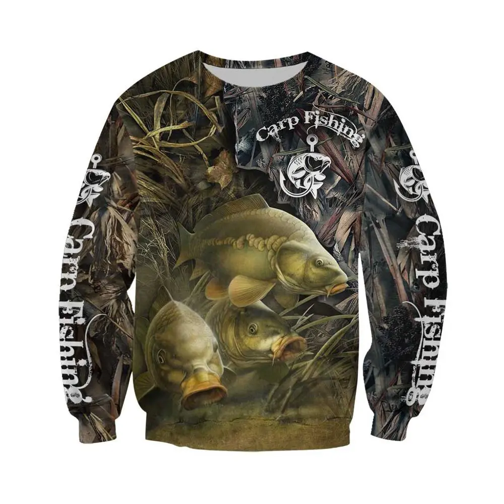 Fashionable Men's Hooded Cool Carp 3D Printing Harajuku Sweatshirt