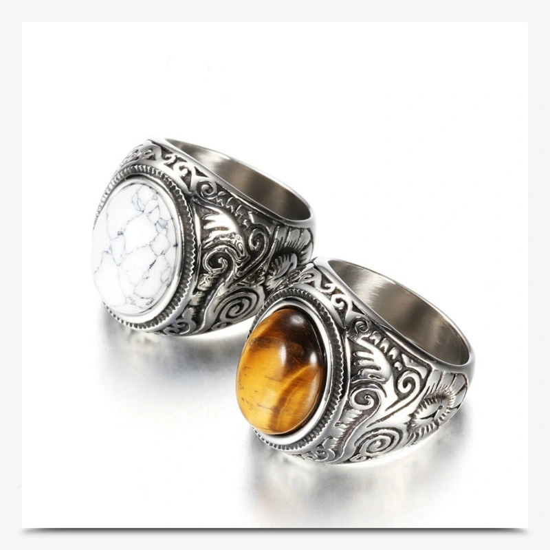 Men's Fashion Simple Personality Set Turquoise Ring