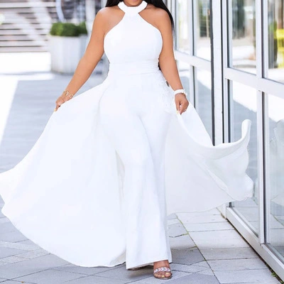 Halter backless temperament sexy jumpsuit
