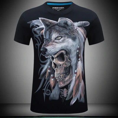 Wolf 3D printed T-shirt