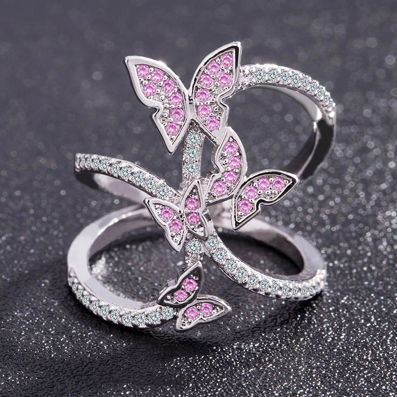 Butterfly split calf ring wedding ring